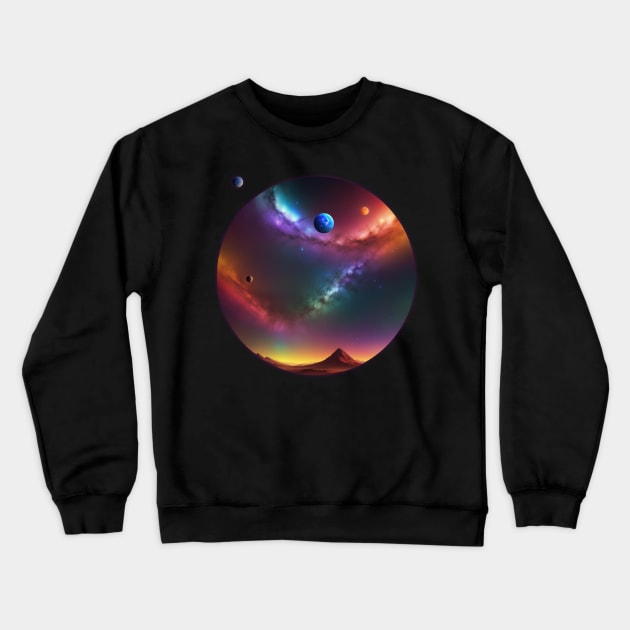 Planets in Space - Cosmic Exploration Design Crewneck Sweatshirt by ZEFMAG